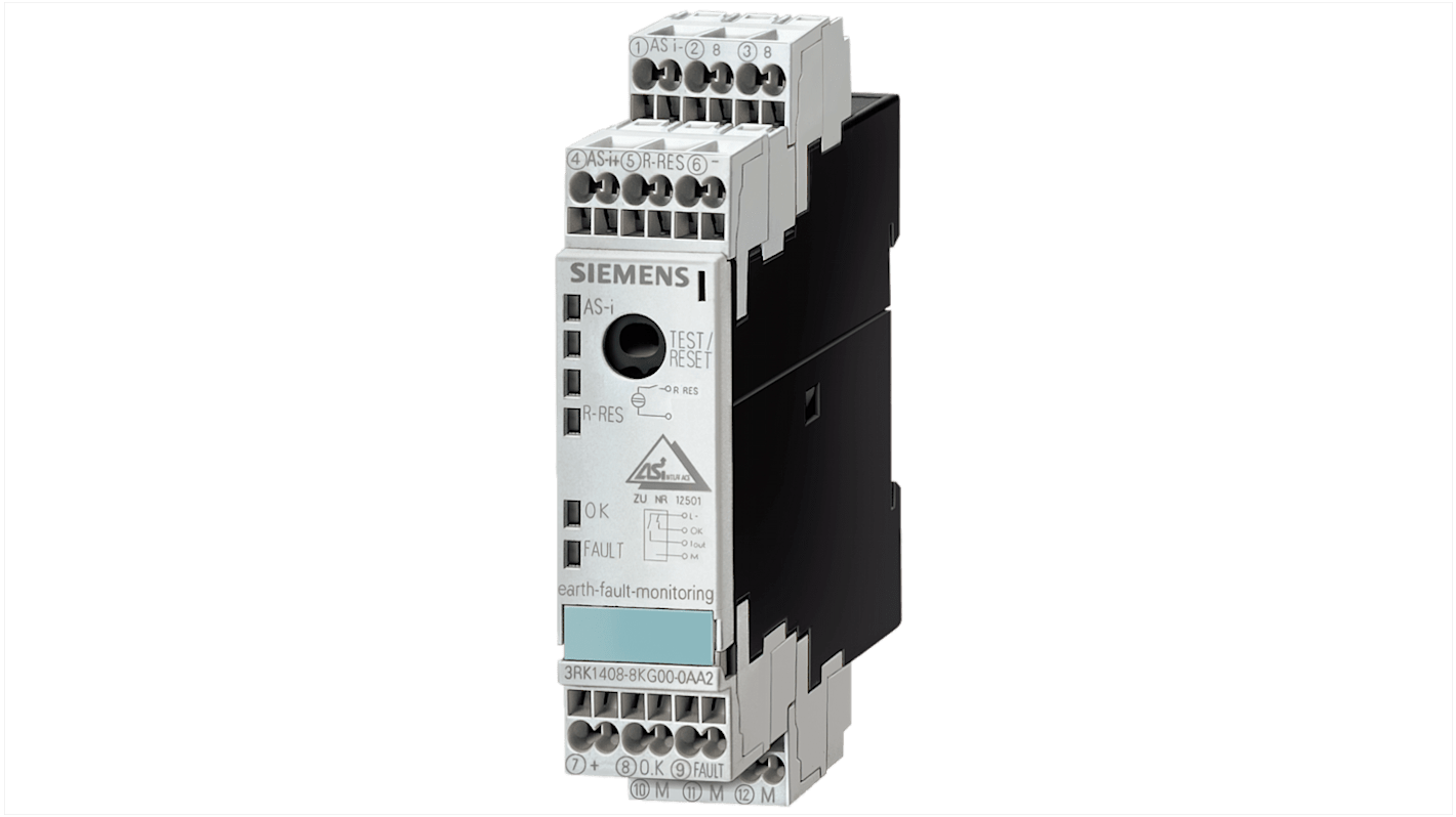 Siemens AS-I Motorschutzeinheit, 500 mA Leistungsüberwachung, 1 Eingang Eingänge 24 V 2-Ausg. mit Stromwandler