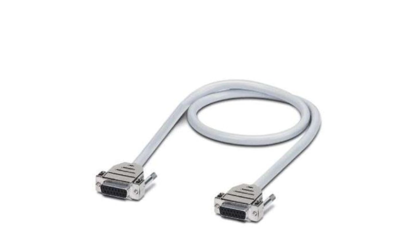 Cable serie Phoenix Contact CABLE-D37SUB/B/B, long. 30m, color Gris, con. A: Sub-D de 37 contactos Hembra, con. B: