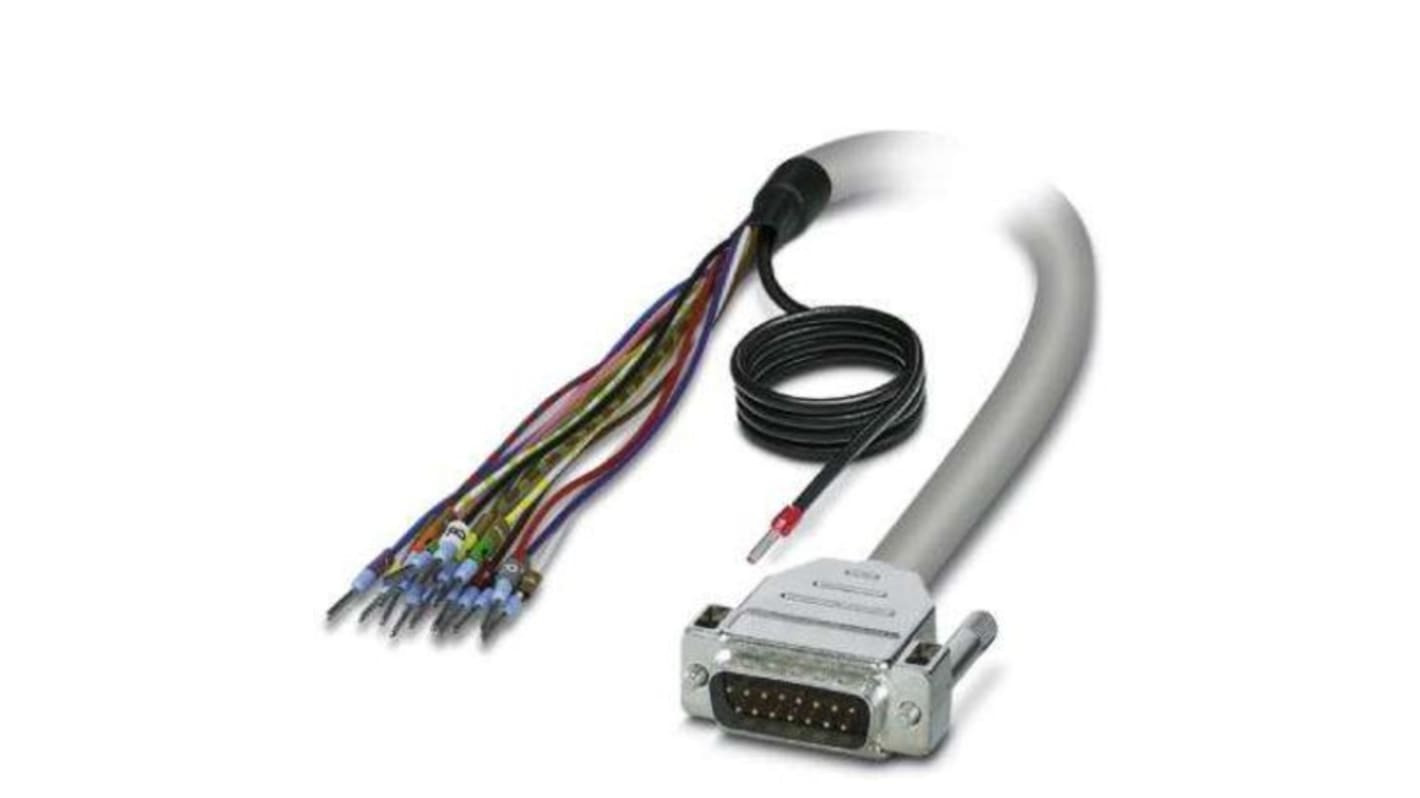 Phoenix Contact Male 15 Pin D-sub Unterminated Serial Cable, 500mm