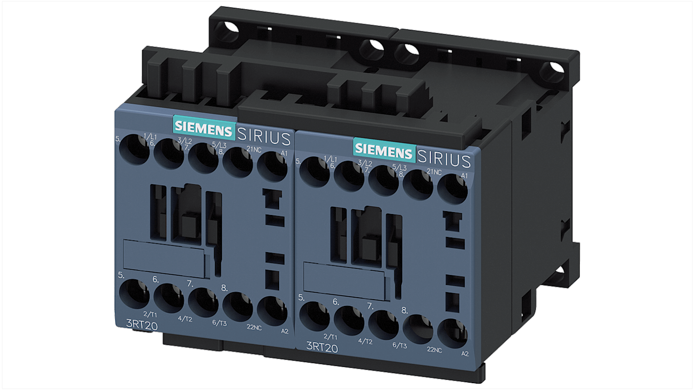 Teleinvertore Reversibile Siemens, 3 poli, 3 NA, 9 A, 4 kW, bobina 24 V c.a.