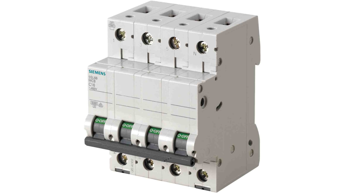 Siemens SENTRON 5SL6 MCB, 3+N, 500mA Curve C