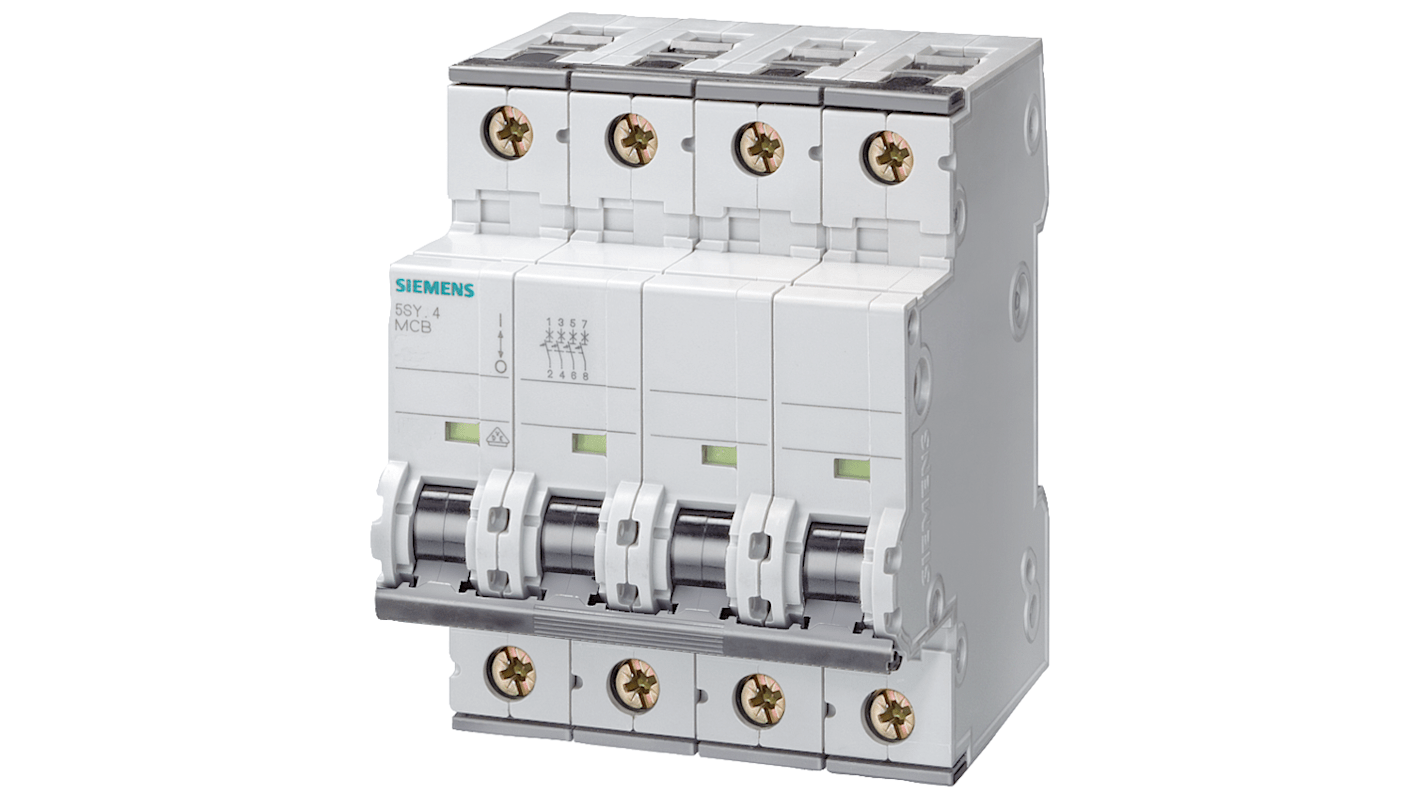 Interruptor automático 3P+N, 10A, Curva Tipo B 5SY4610-6, SENTRON, Montaje en Carril DIN