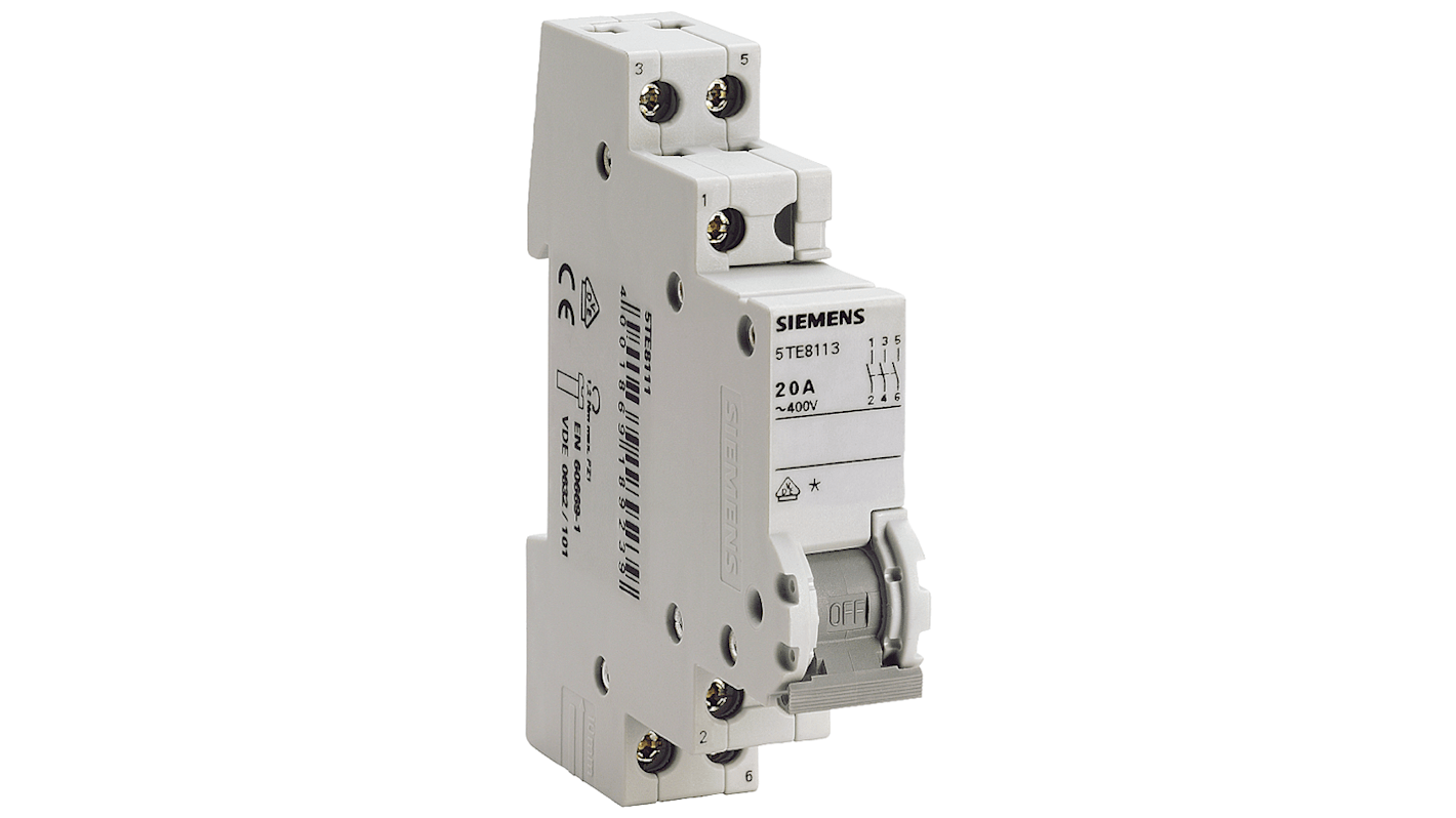 Siemens 1P Pole DIN Rail Isolator Switch - 32A Maximum Current