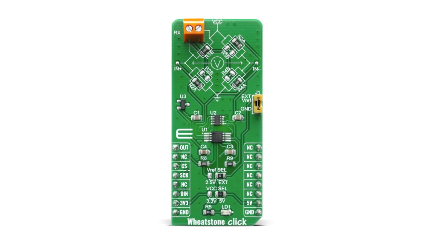 MikroElektronika MIKROE-4124, WHEATSTONE CLICK Adapter Board for MAX4208 for MAX4208