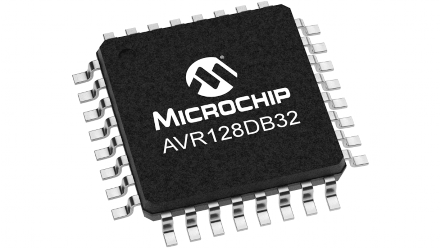 Microchip, AVR DB Microcontroller, 24MHz, 128 kB Flash, 32-Pin TQFP