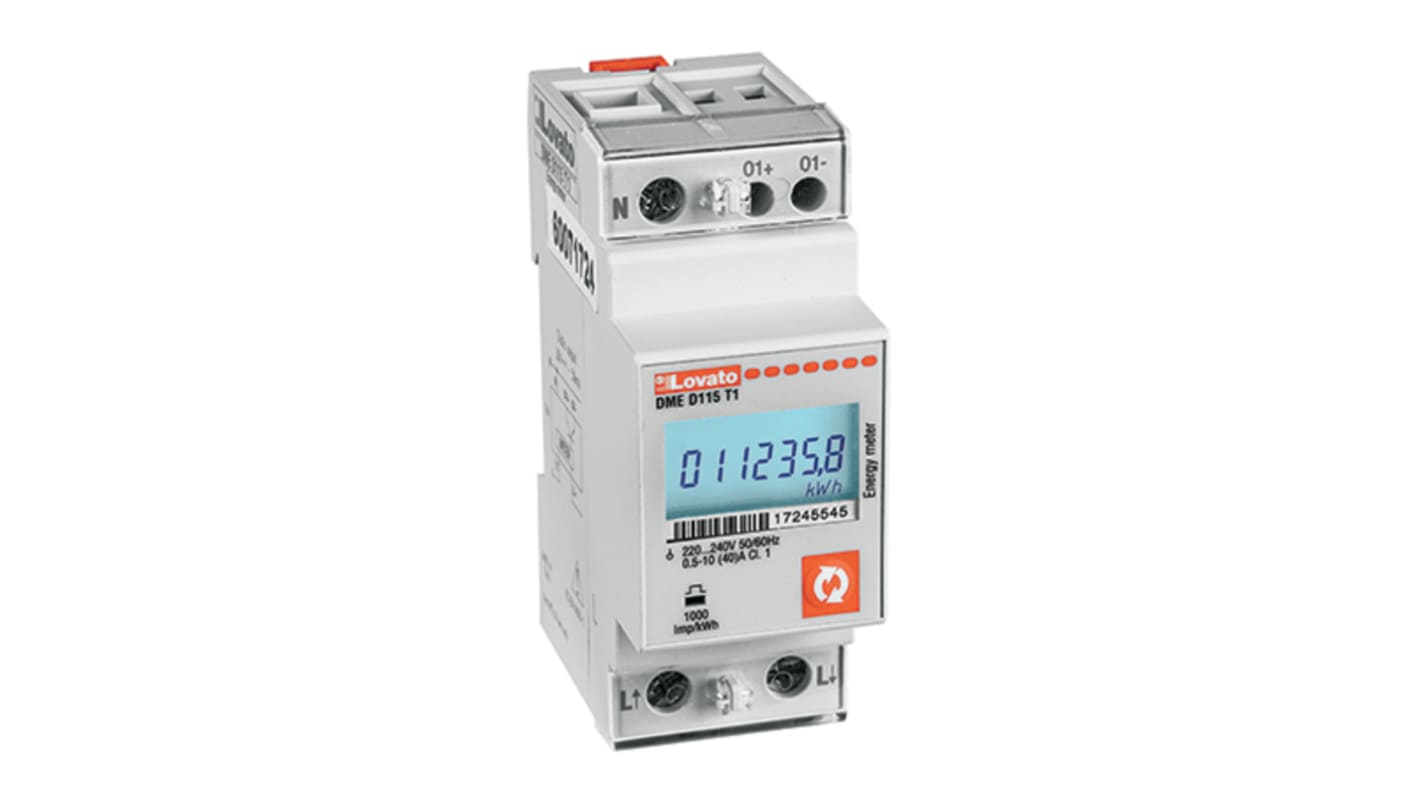 Contatore di energia Lovato, DMED, monofase fasi, display LCD a 7 cifre