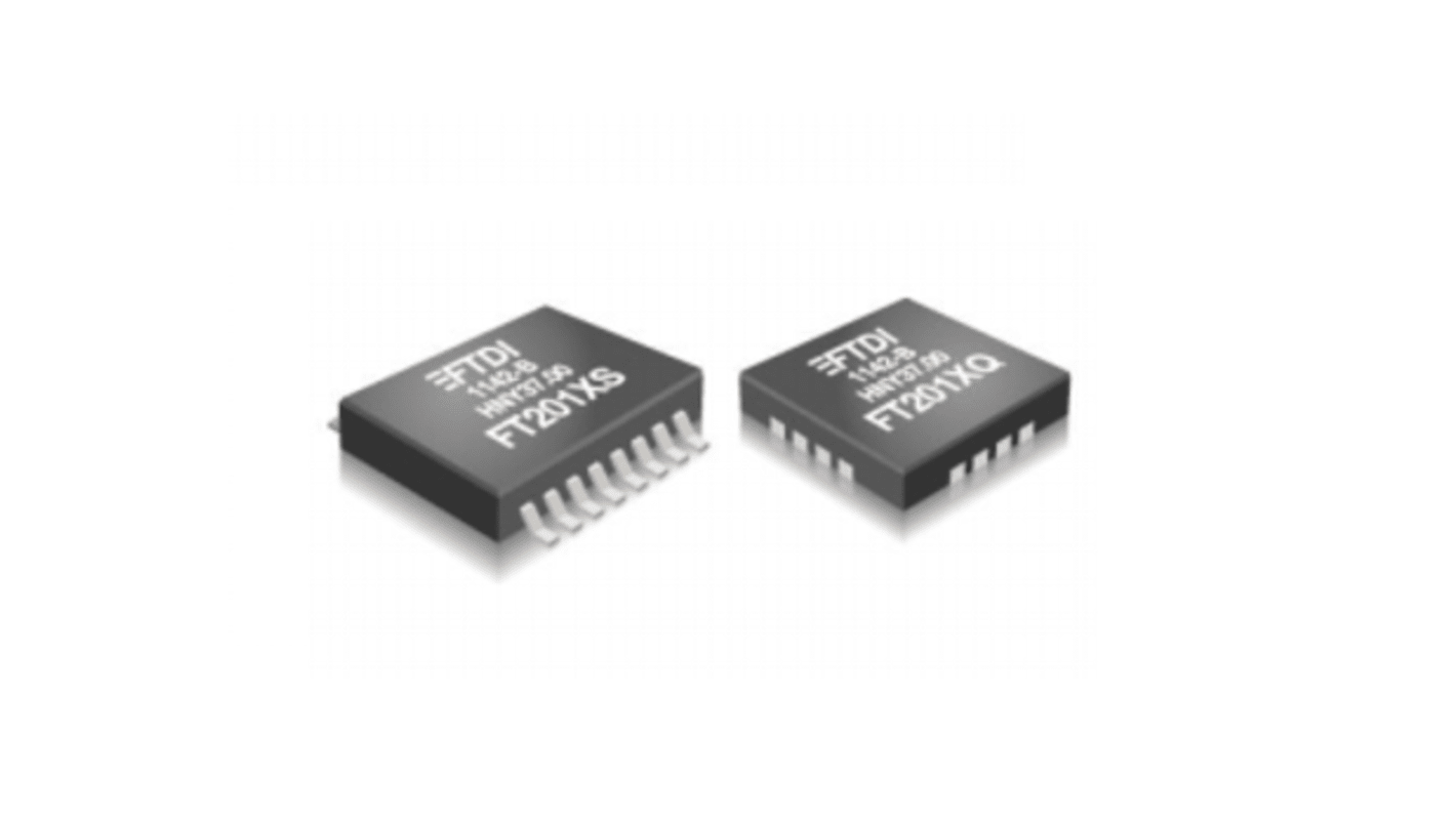 FTDI Chip 通用异步接收器/发送器, 最高3.4Mbps, 16针, QFN