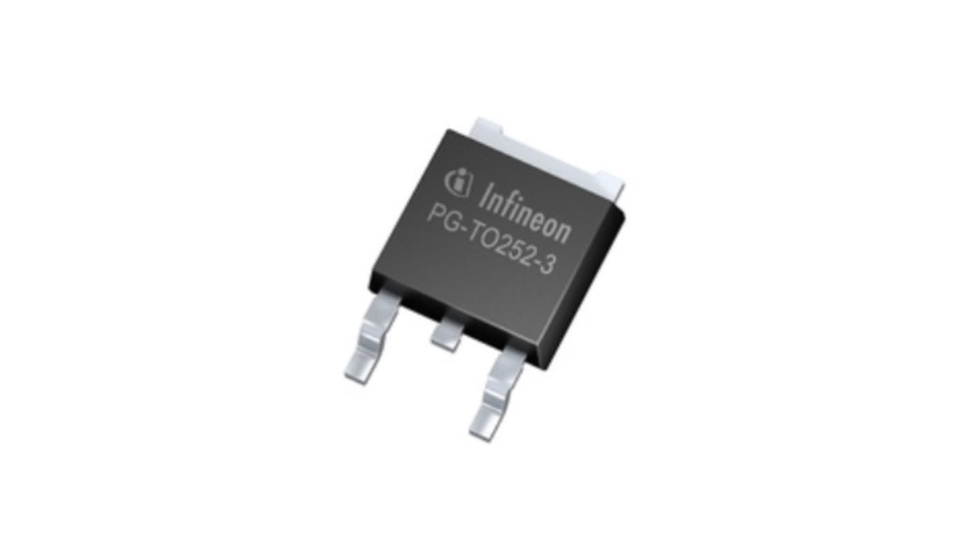 Infineon P沟道增强型MOS管, Vds=40 V, 50 A, DPAK (TO-252), 贴片安装, 3引脚