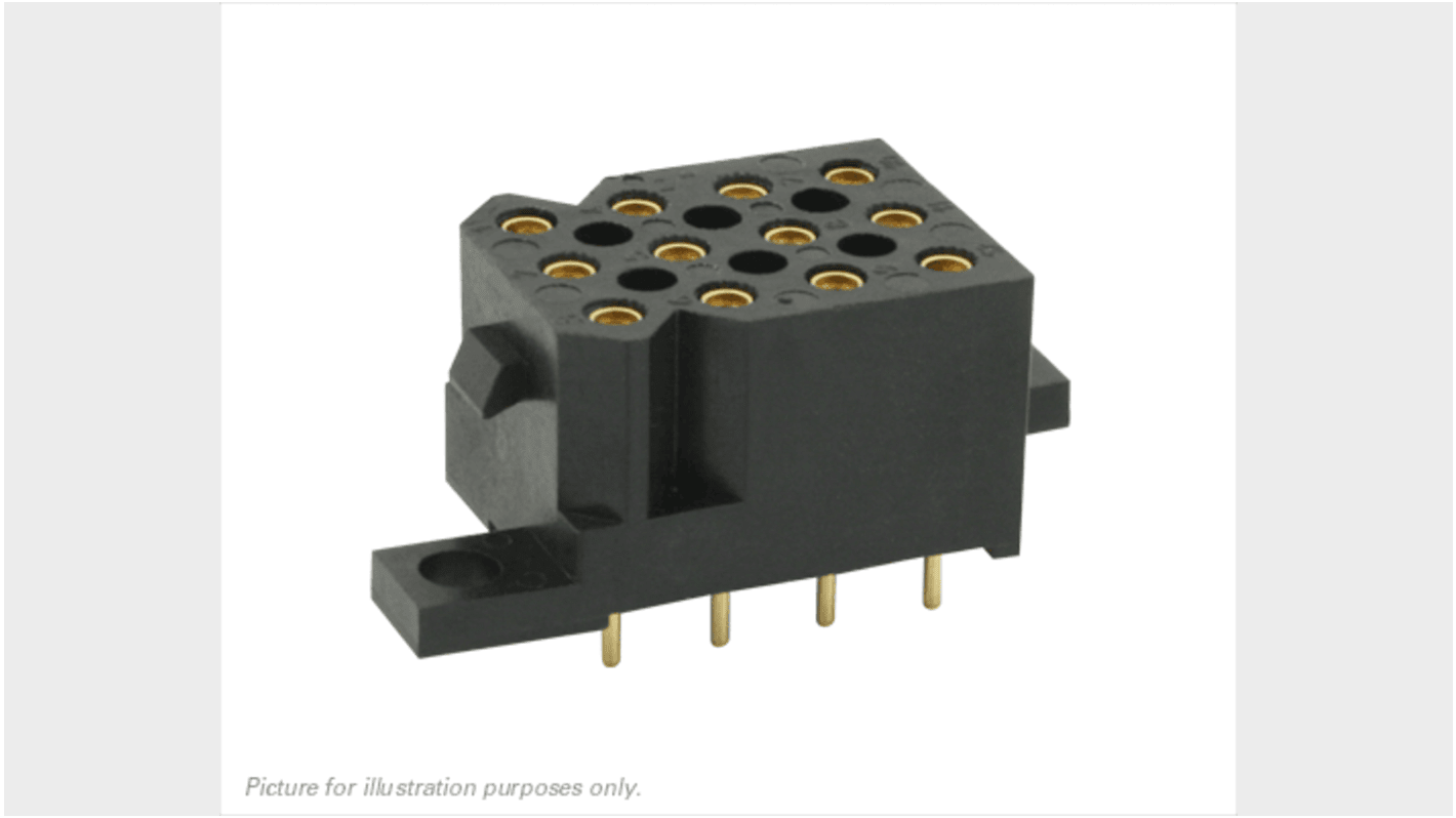 Gniazdo PCB 12 -pinowe 4 -rzędowe raster: 5.08mm Montaż na płytce Proste Montaż na płytce drukowanej