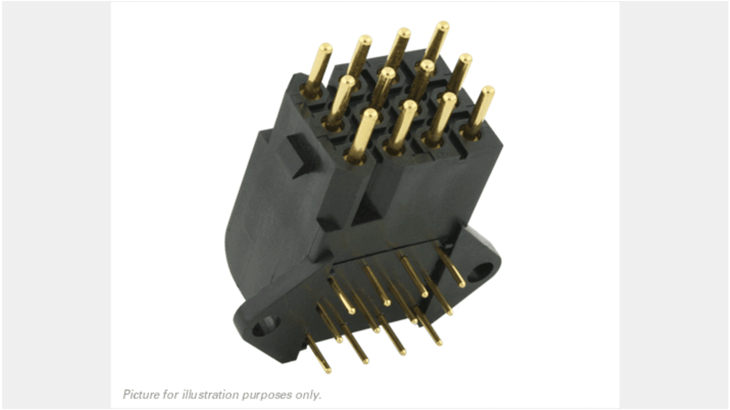 Gniazdo PCB 12 -pinowe 4 -rzędowe raster: 5.08mm Montaż na płytce Kąt Proste Montaż na płytce drukowanej