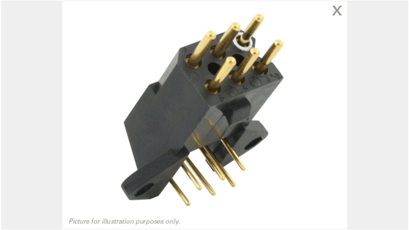 Gniazdo PCB 6 -pinowe 2 -rzędowe raster: 5.08mm Montaż na płytce Kąt Proste Montaż na płytce drukowanej