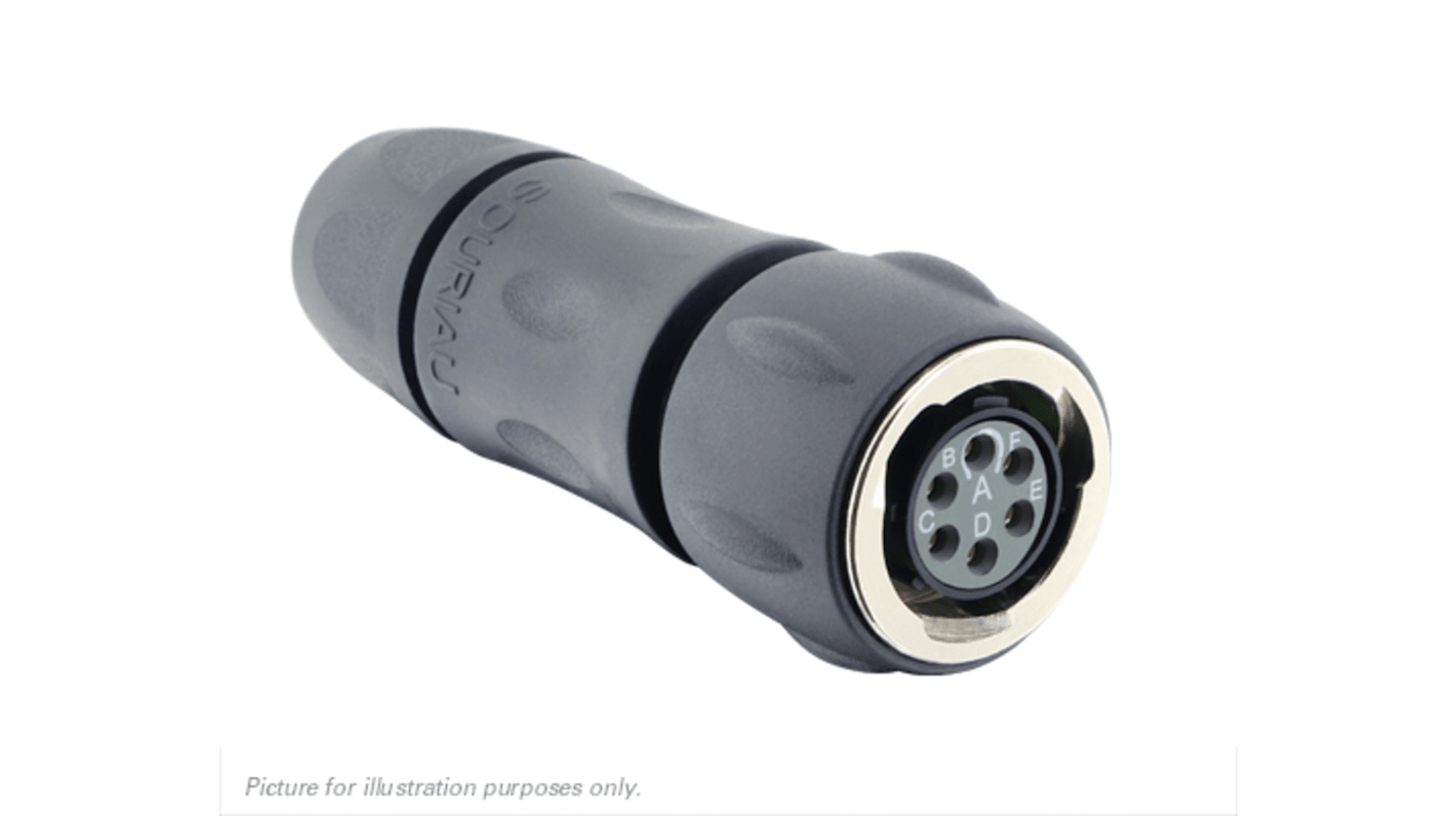 Connettore circolare Souriau Sunbank by Eaton, maschio, serie UTGX, Standard, 6 poli, Montaggio su cavo