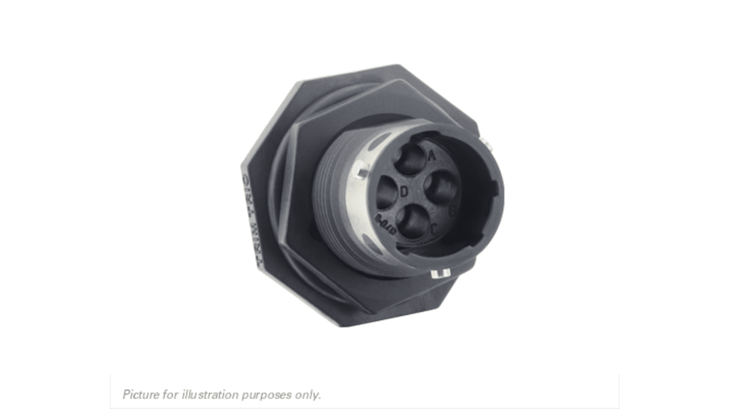 Souriau Sunbank by Eaton Circular Connector, 4 Contacts, Panel Mount, IP68, IP69K, UTGX Series