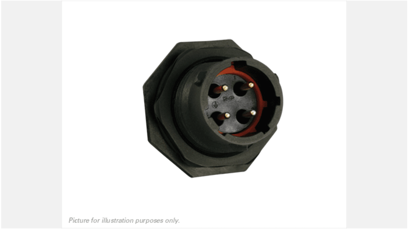 Souriau Sunbank by Eaton Circular Connector, 4 Contacts, Panel Mount, IP68, IP69K, UTS Series