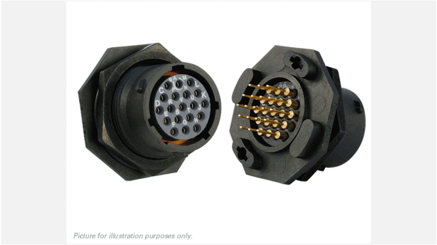 Connettore circolare Souriau Sunbank by Eaton, serie UTS, Standard, 19 poli, Montaggio a pannello