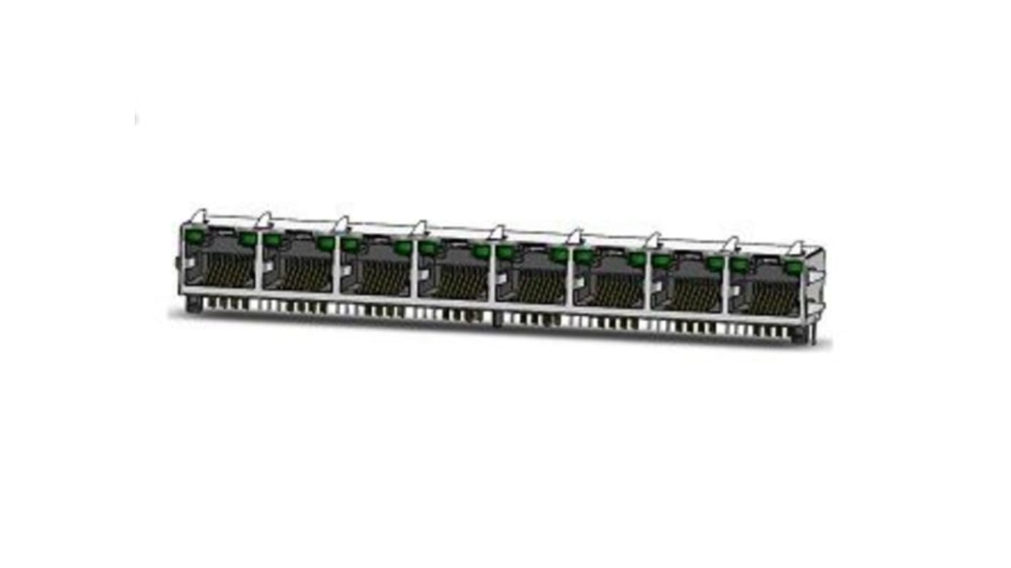 Connettore RJ45 Femmina Amphenol Communications Solutions, 8P8C vie, Montaggio PCB