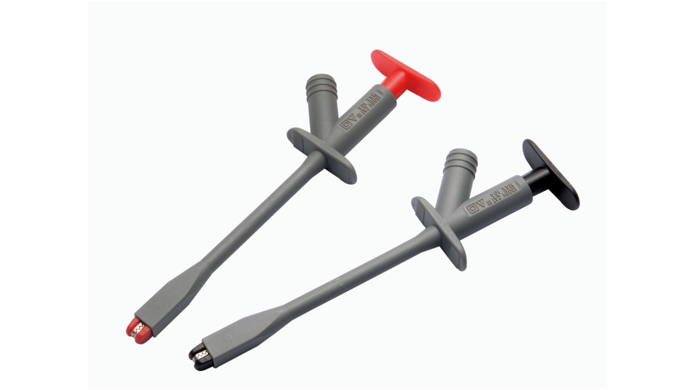 RS PRO Klemprøvespids, Sort, grå, rød, 10A, 1000V, Ø 4mm