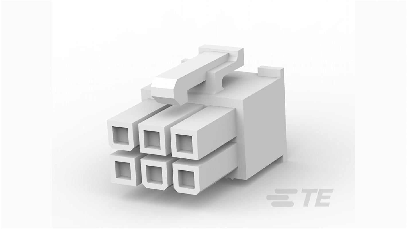 Carcasa de conector TE Connectivity 1586765-6, Serie VAL-U-LOK, paso: 4.2mm, 6 contactos, 2 filas, Hembra