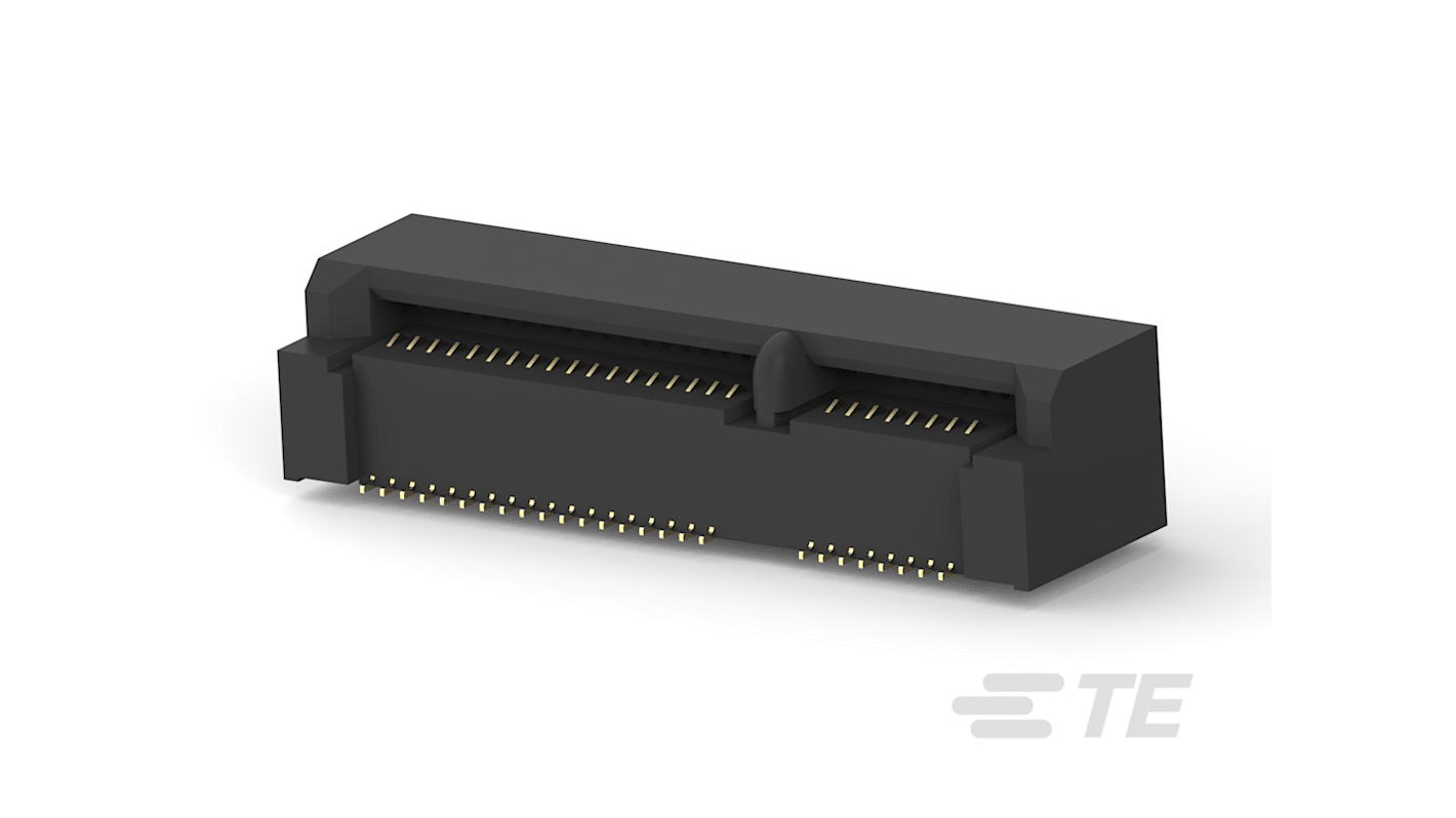 TE Connectivity Mini PCI Express Series Female Edge Connector, 52-Contacts, 0.8mm Pitch, 52-Row