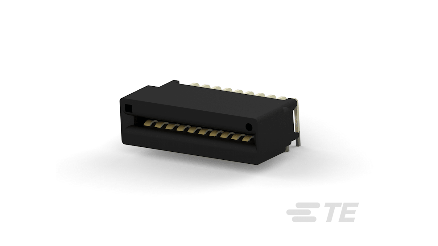 TE Connectivity 边缘连接器, 母座, 2行, 20针, 2.54mm节距, PCB安装, 3A