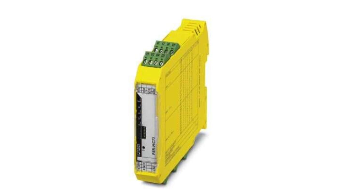 Relé de seguridad Phoenix Contact PSRmini PSR-MC73, para Parada de Emergencia, 24V dc