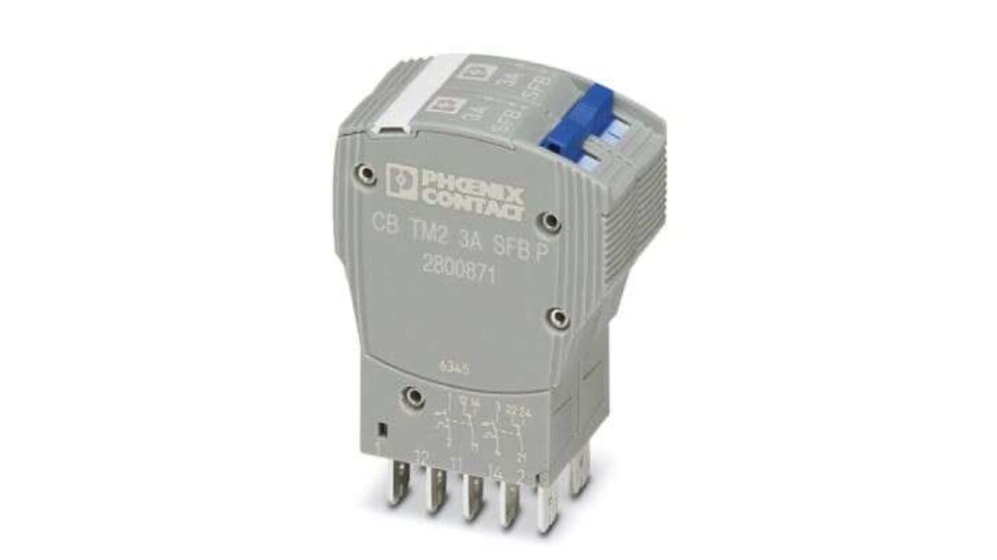 Phoenix Contact Thermal Circuit Breaker - CB TM2 2 Pole 80V dc Voltage Rating, 3A Current Rating