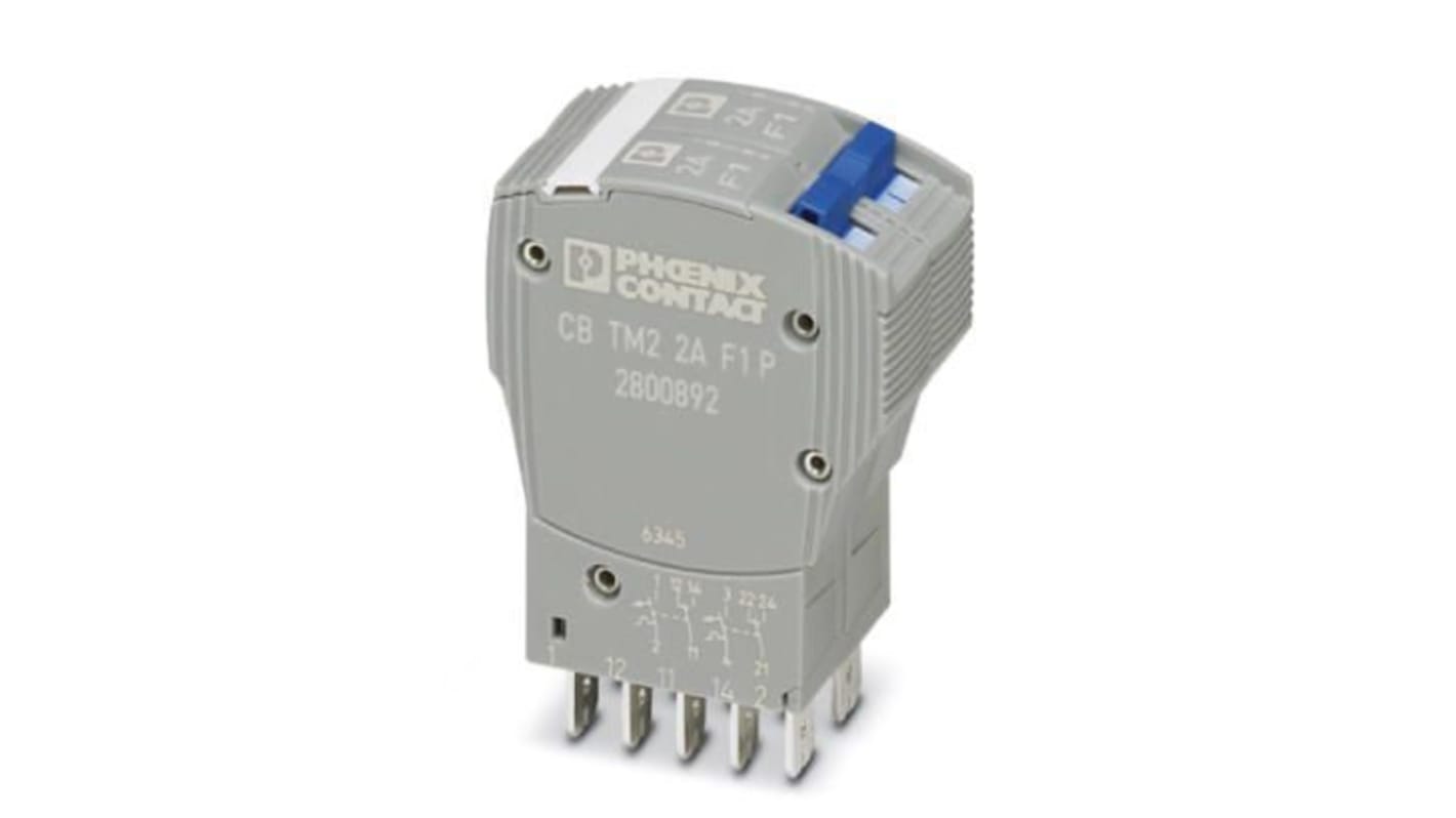 Disjoncteur thermique Phoenix Contact CB TM2, 2A, 2 pôles, 80V c.c.