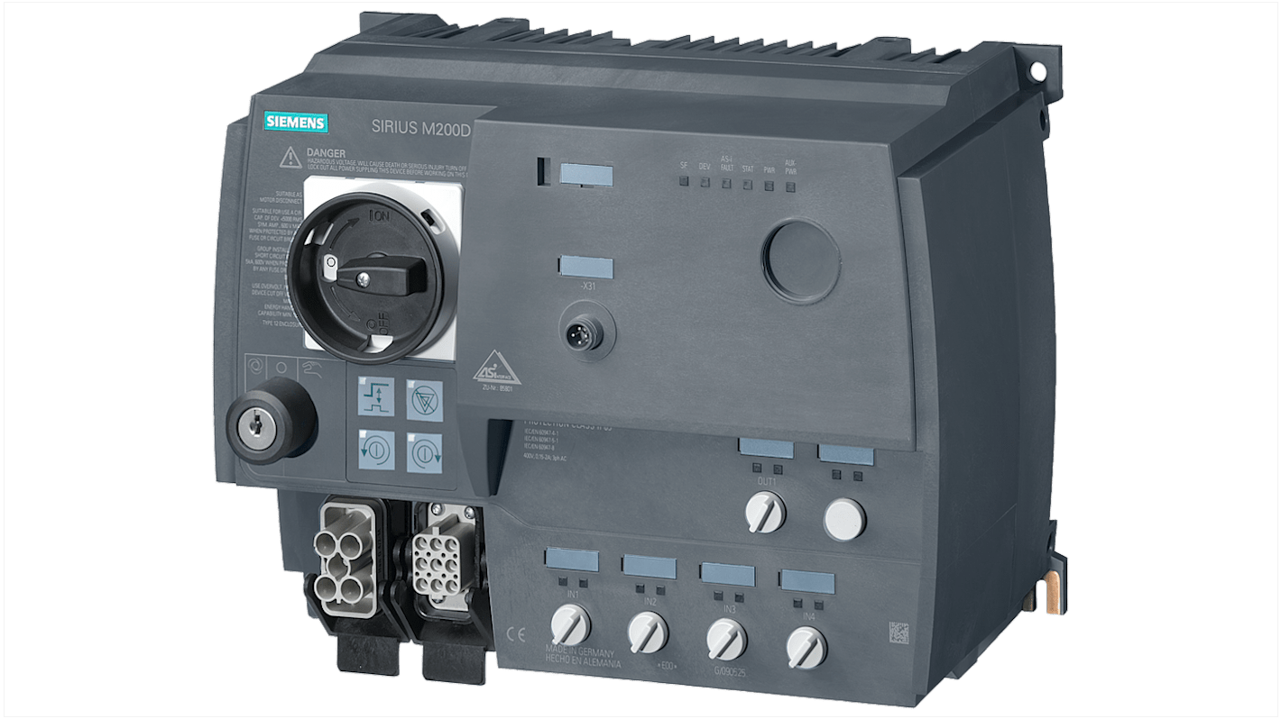 Siemens M200D Motor Starter, DOL, 5.5 kW, 400 V ac, 3 Phase, IP65