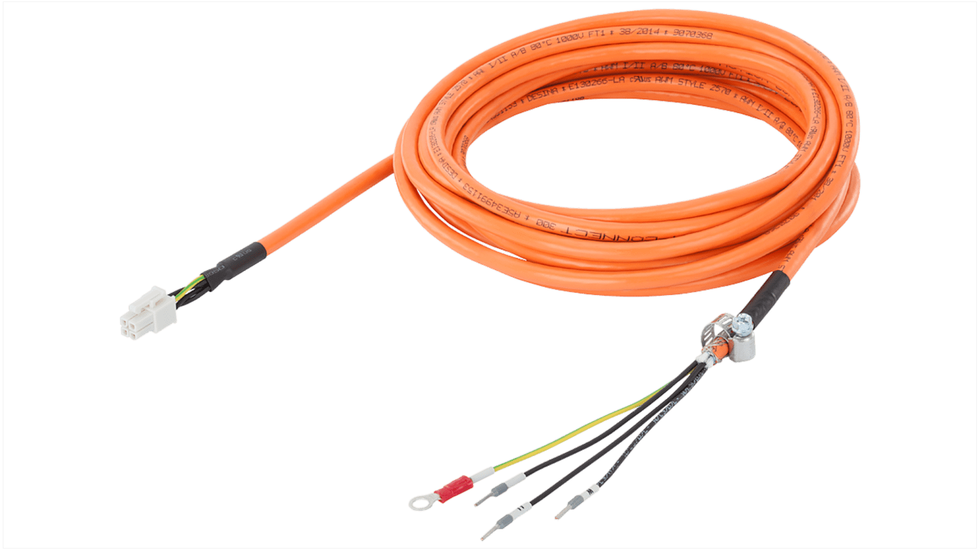 Cable Siemens, 230 V, 1 kW, long. 3m, para usar con SINAMICS V90