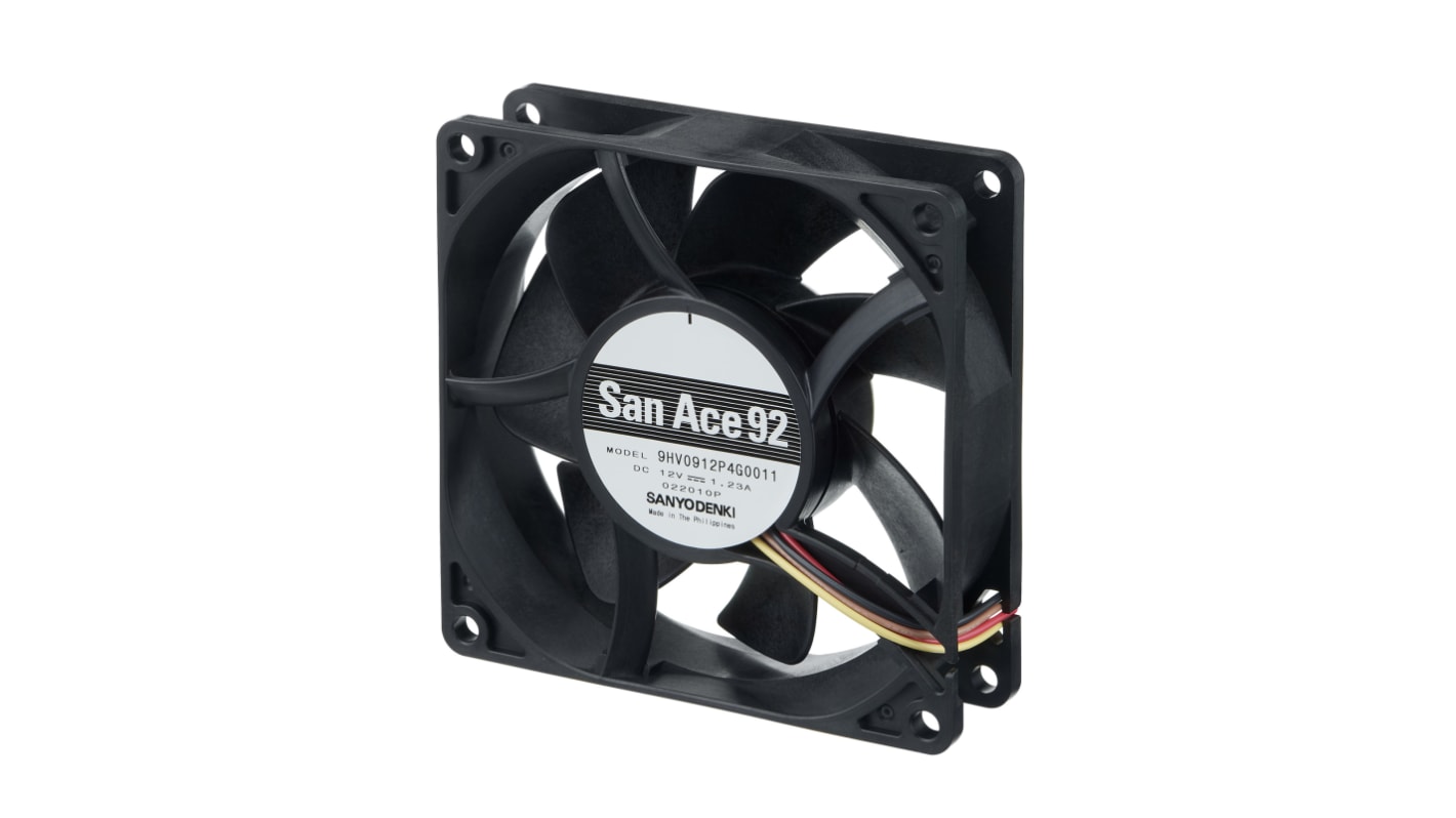 Sanyo Denki Axial Fan, 24 V dc, DC Operation, 97.1cfm, 9.12W, 380mA Max, 92 x 92 x 25mm