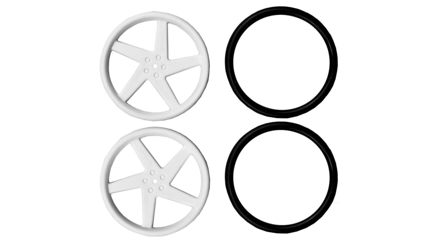 Kitronik Pair Of 5 Spoke Wheels - White