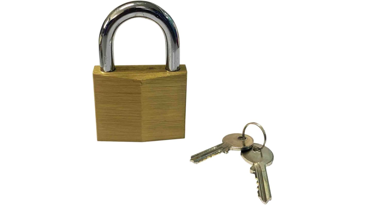 Lucchetto con chiave RS PRO per uso interno ed esterno, in , anello da 7.16mm, L. 24.5mm, col Ottone