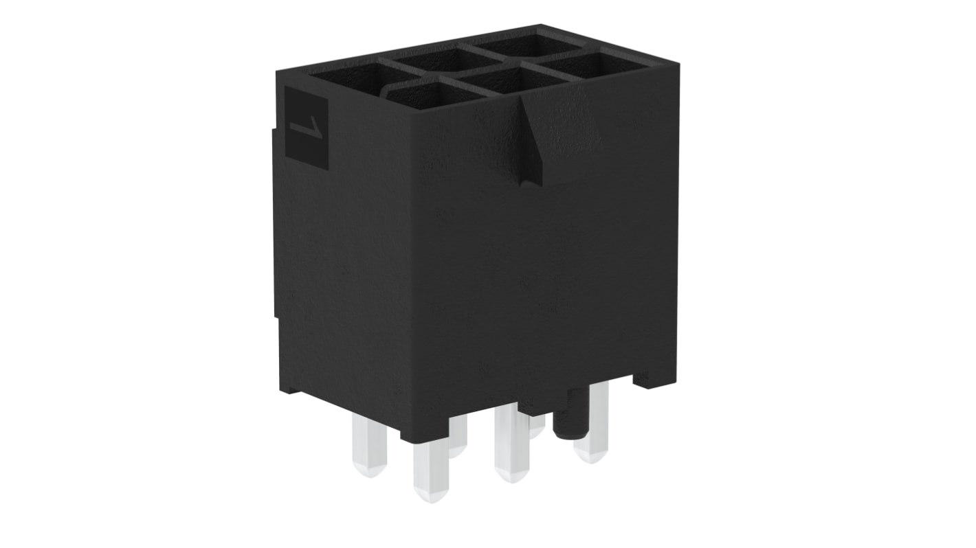 Molex Mini-Fit Max Series Vertical Through Hole PCB Header, 8 Contact(s), 4.2mm Pitch, 2 Row(s), Shrouded