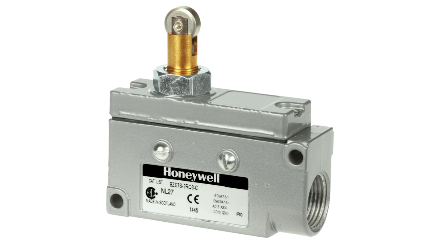 Interrupteur de fin de course Honeywell, Poussoir à galet, 1 NF / 1 NO, 15A, 480V c.a.