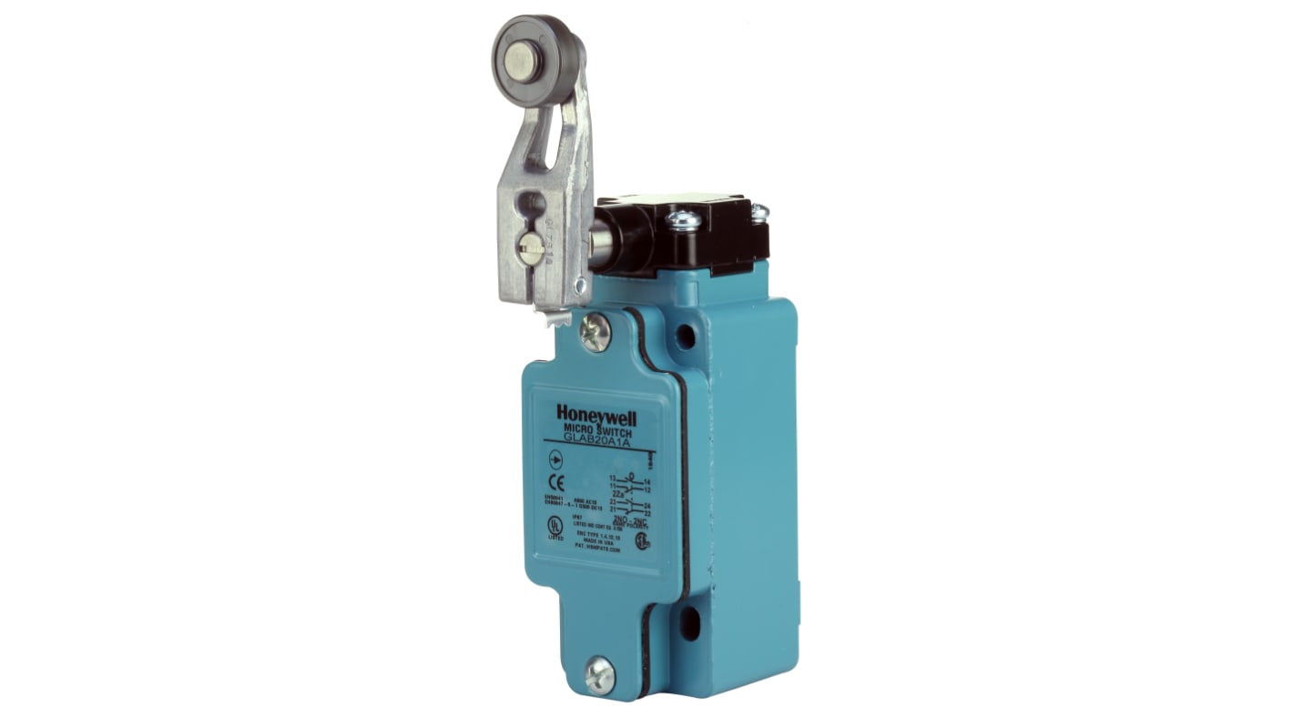 Honeywell Roller Lever Limit Switch, 1NC/1NO, IP67, SPDT, Die Cast Zinc Housing, 600V ac ac Max, 10A Max