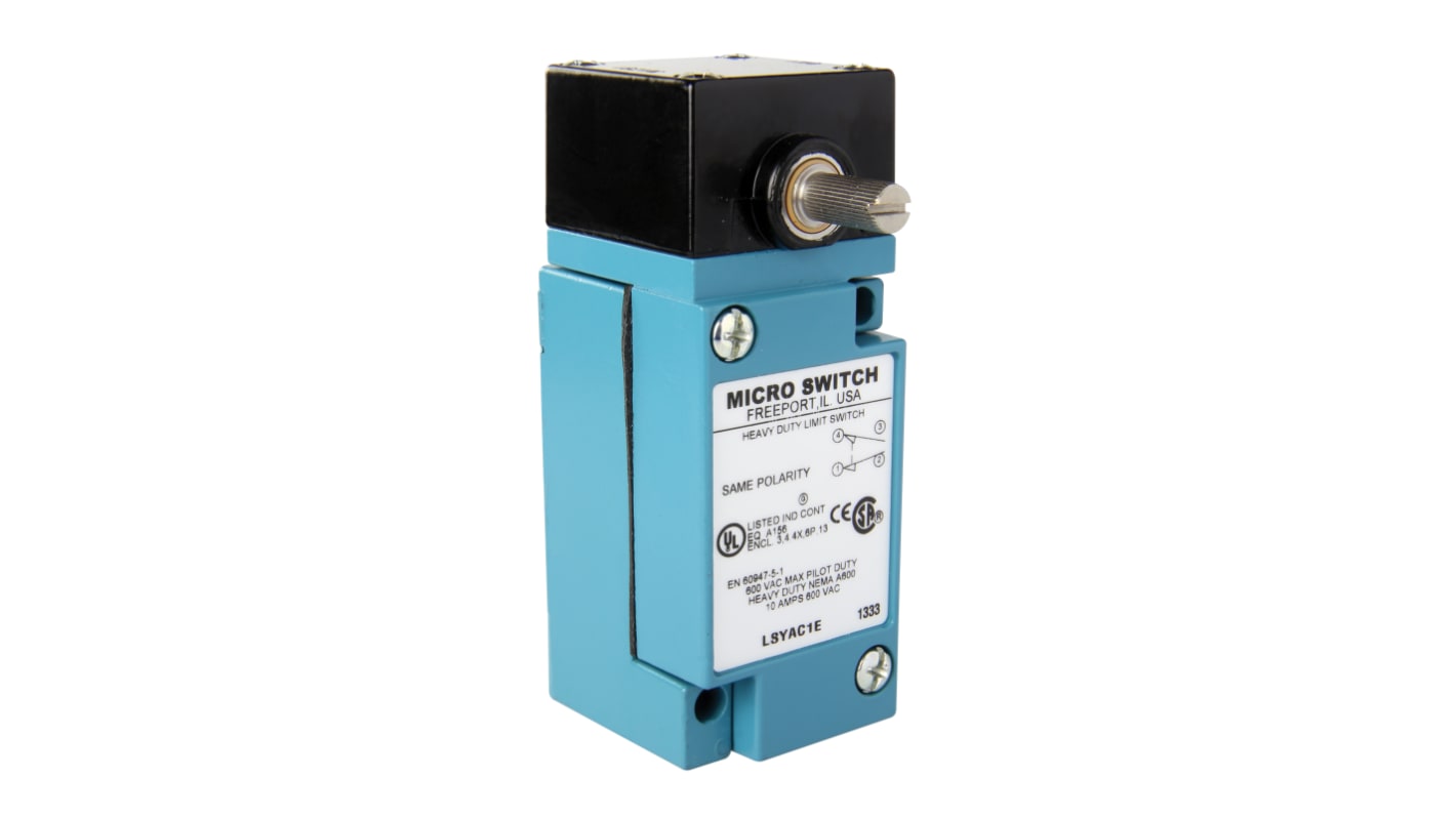 Honeywell Limit Switch, 1NC/1NO, IP66, IP67, SPDT, Die Cast Zinc Housing, 600V ac ac Max, 10A Max