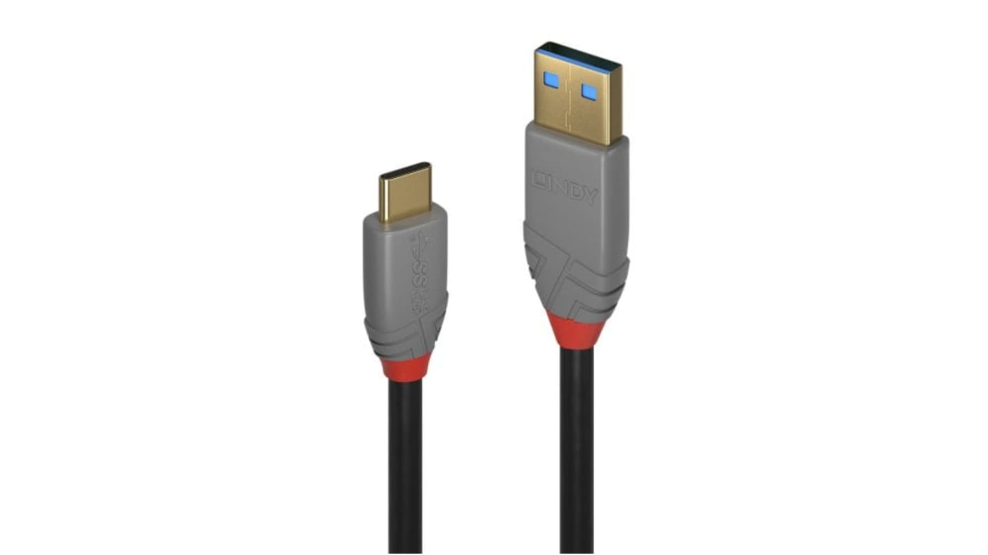 Kabel USB Złącze A USB C Złącze B USB A dł. 1m Przewód USB USB 3.2 kolor: Czarny