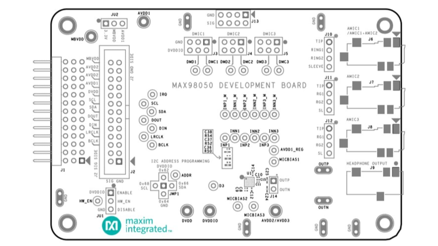 Maxim Integrated MAX98050EVSYS# Evalution Platform Development Kit