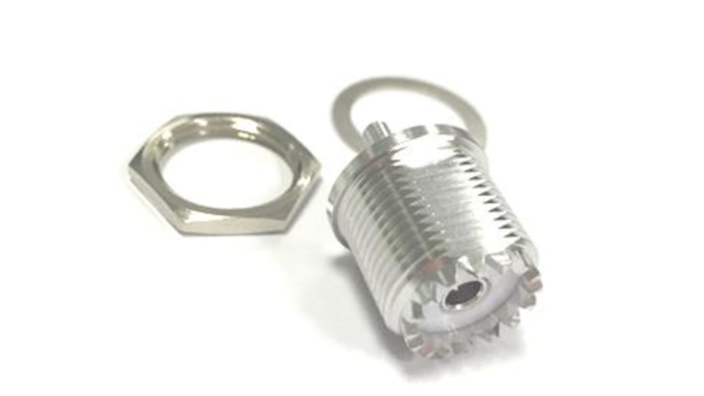 RS PRO Buchse Koaxialsteckverbinder UHF-Steckverbinder, Kabelmontage Löt-Anschluss, für Koaxial-Kabel, 50Ω, Gerade
