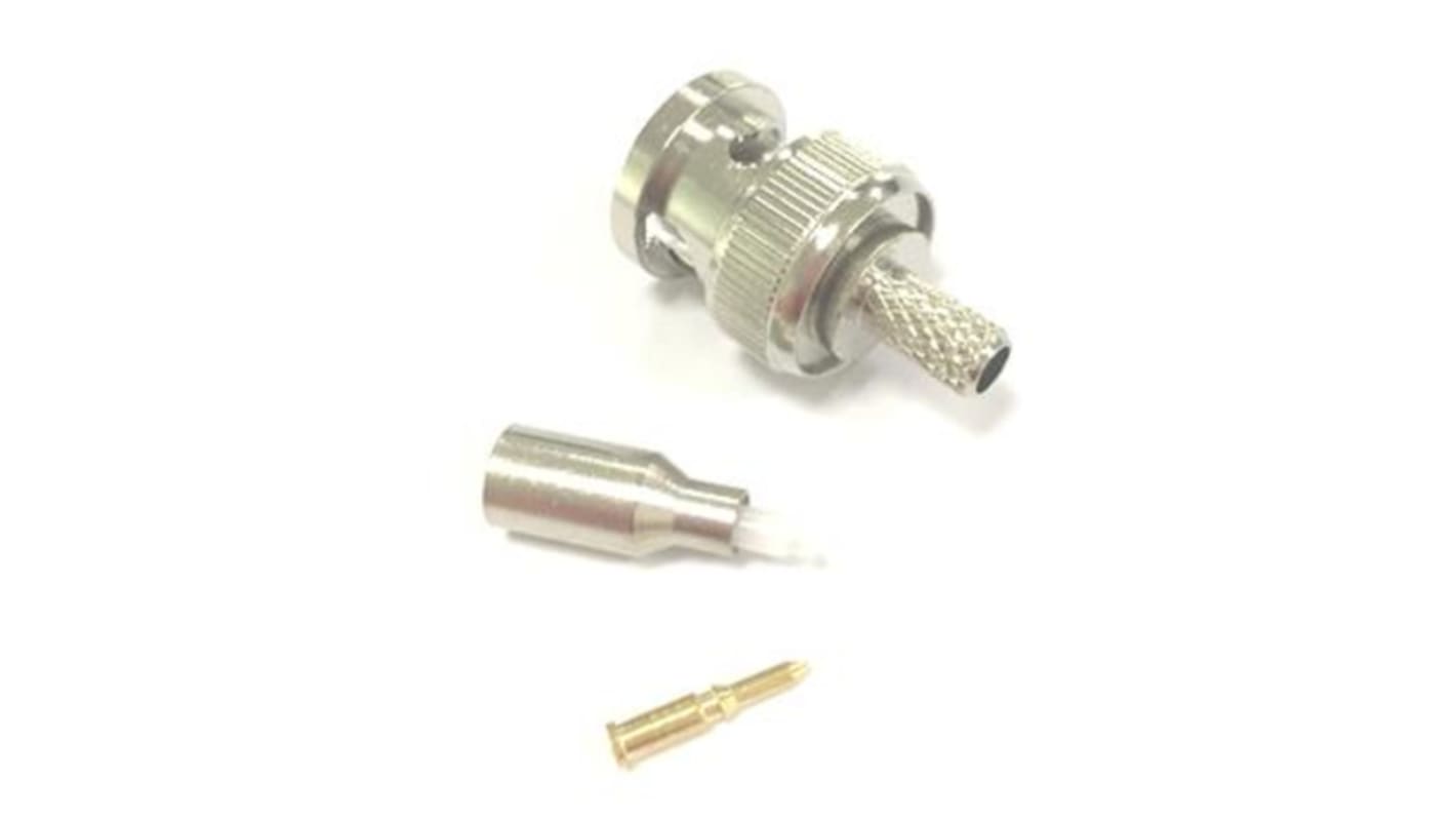 RS PRO, Plug Cable Mount BNC Connector, 50Ω, Crimp Termination, Straight Body