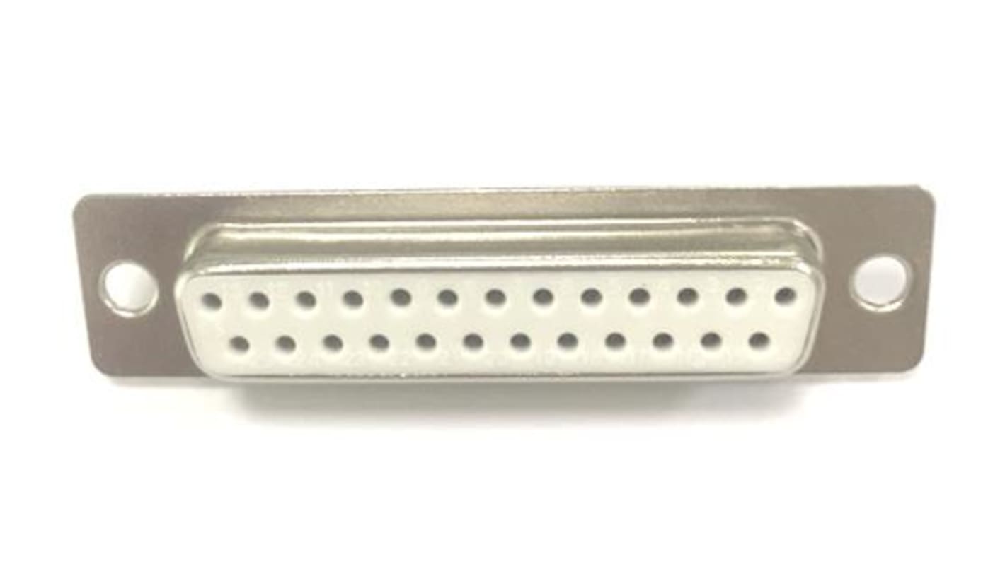 RS PRO DB25针标准D-Sub母座, 直向, 面板安装, 焊接端接, 1.0 kV, 5.0A