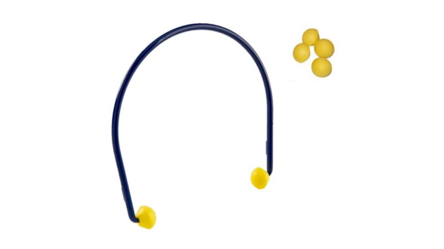 3M E-A-RCaps Series Blue, Yellow Disposable Band Ear Plugs, 24dB Rated, 10 Pairs
