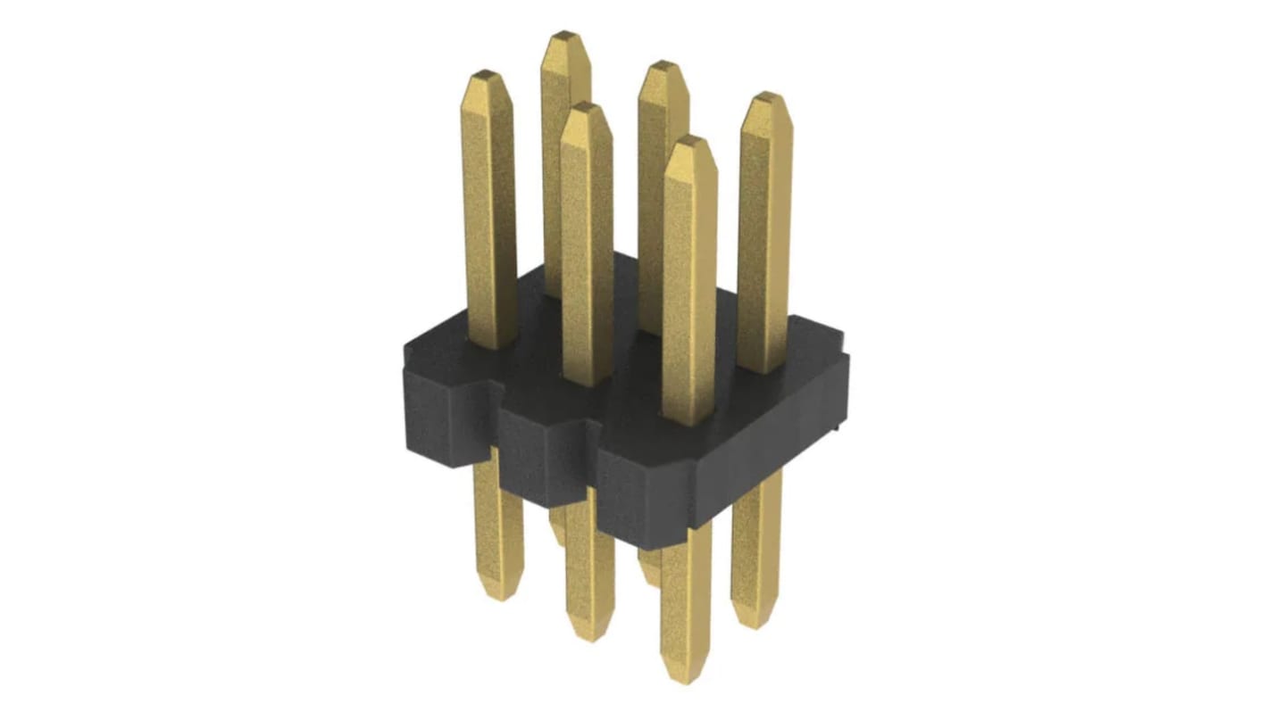 Amphenol Communications Solutions 垂直 基板接続用ピンヘッダ 6極 1.27mm 2列, スルーホール実装