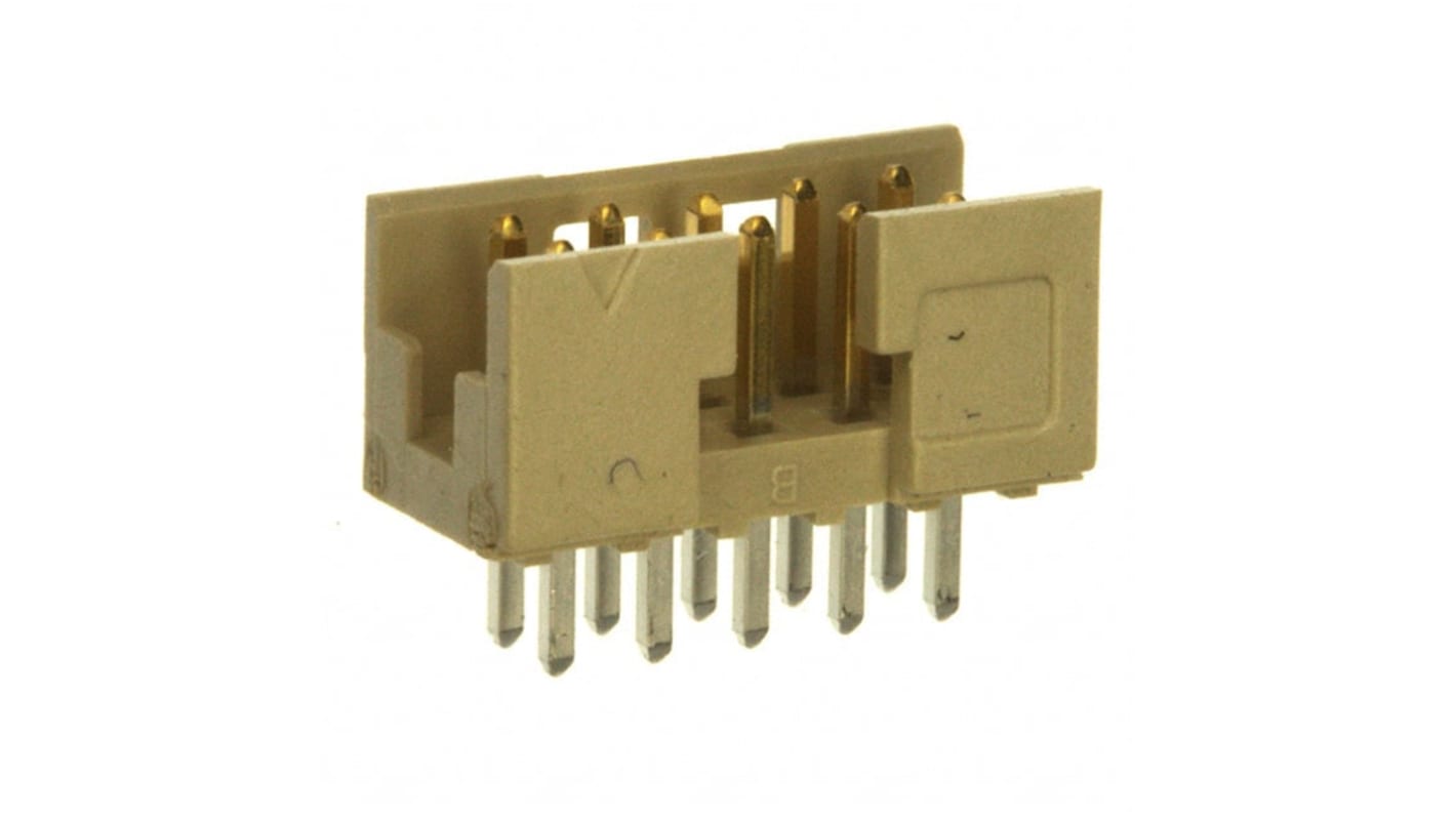Amphenol FCI Minitek Series Vertical Through Hole PCB Header, 10 Contact(s), 2.0mm Pitch, 2 Row(s), Shrouded