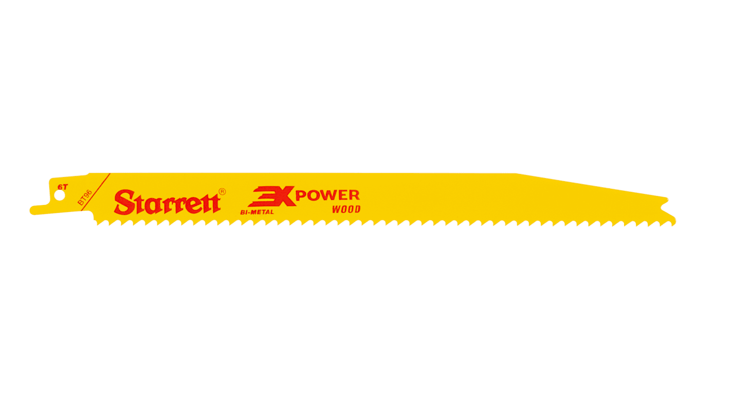Starrett, 6 Teeth Per Inch Wood 228mm Cutting Length Reciprocating Saw Blade, Pack of 5