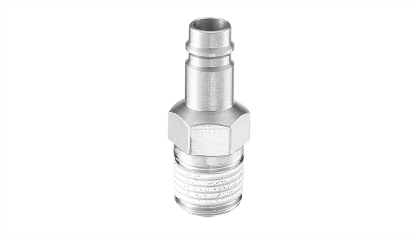 PREVOST Treated Steel Male Plug for Pneumatic Quick Connect Coupling, G 3/8 Male Threaded