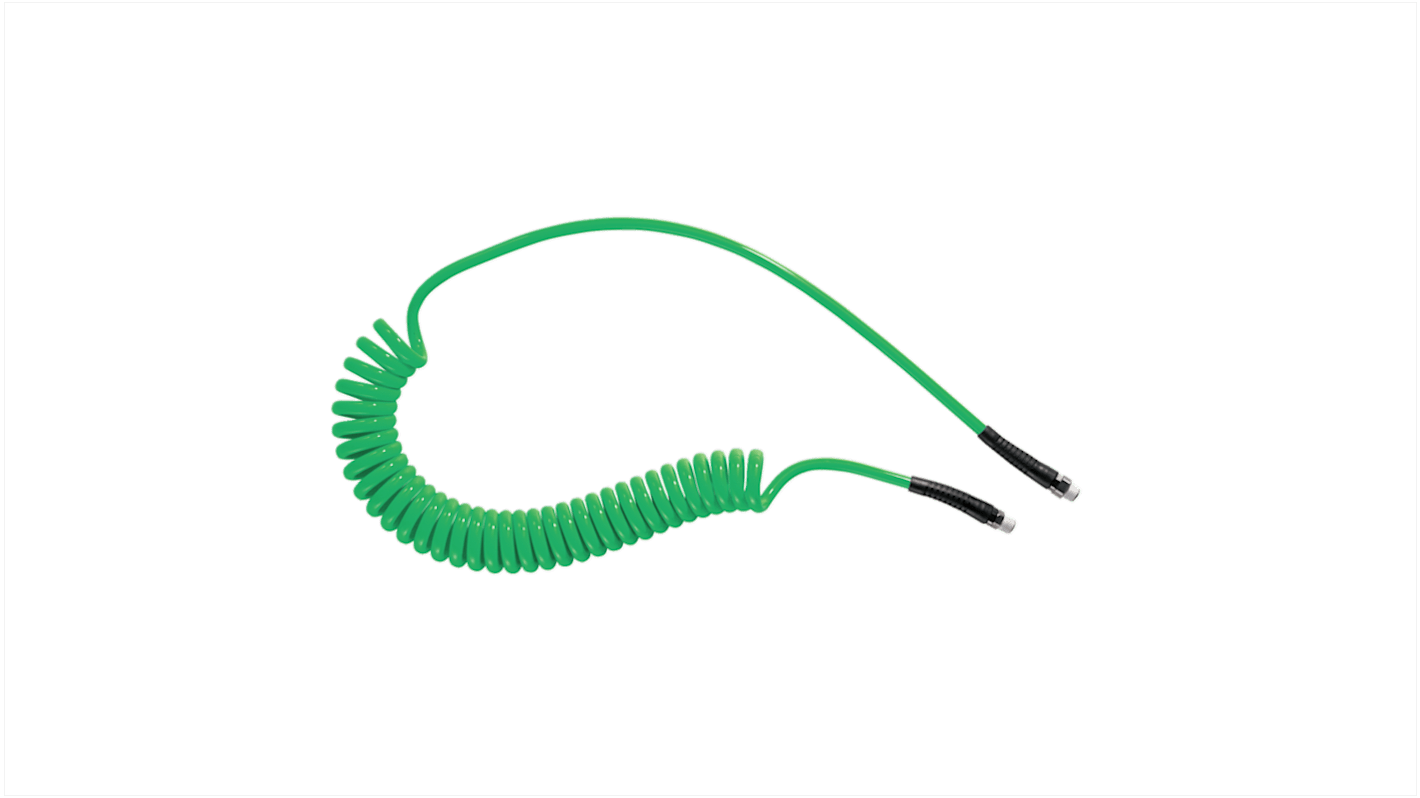 Tubo spiralato PREVOST in Poliuretano, L. 4m max, Øint 6.5mm, Øest 10mm, R 1/4, col. Verde