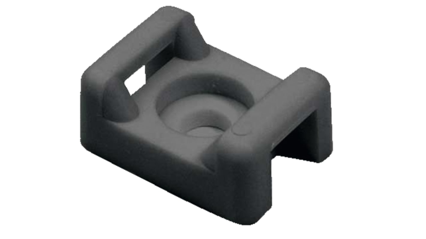 HellermannTyton Self Adhesive Black Cable Tie Mount 15.5 mm x 21.8mm, 7.9mm Max. Cable Tie Width