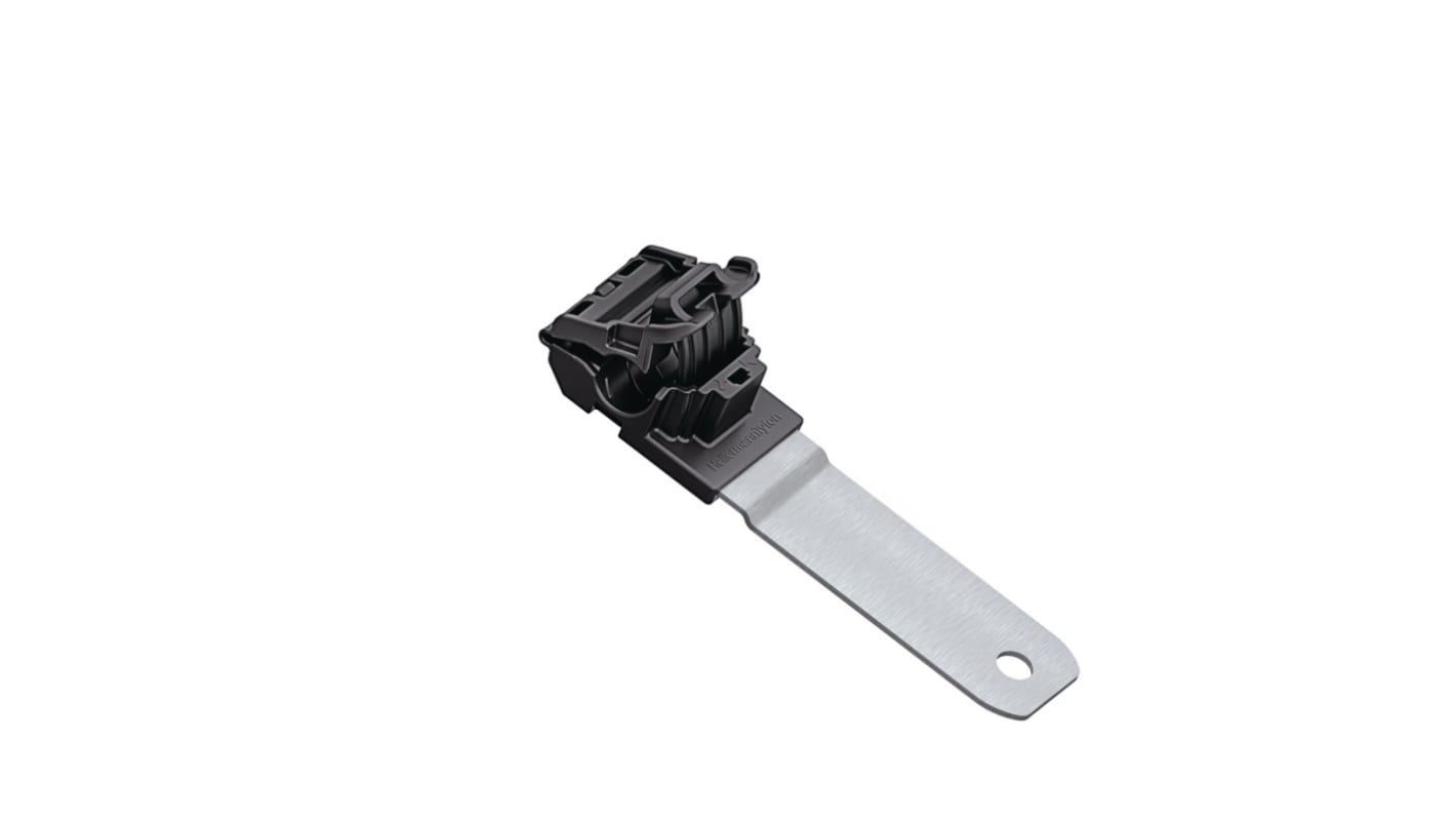 HellermannTyton Black Polyamide Ratchet P Clamp, 13.7mm Max. Bundle
