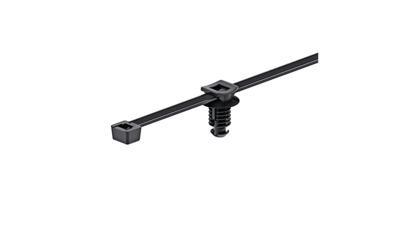 HellermannTyton Cable Tie, 150mm x 4.6 mm, Black Polyamide